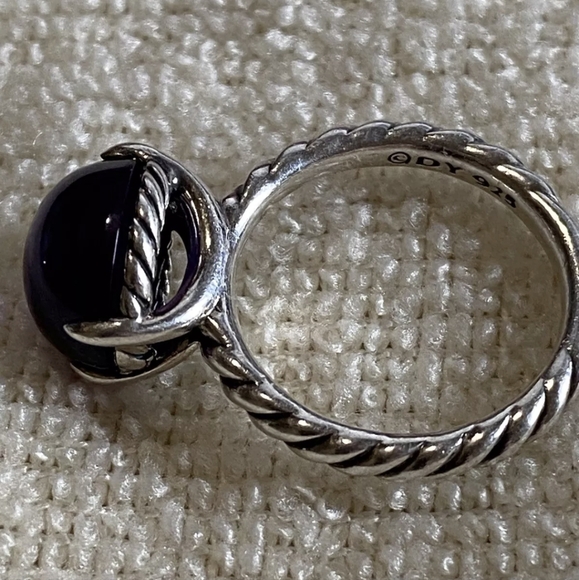 ⭐ David Yurman Sterling Silver Cable & Amethyst Ring D.Y. 925 Size 6.75 ✨ - Picture 11 of 15